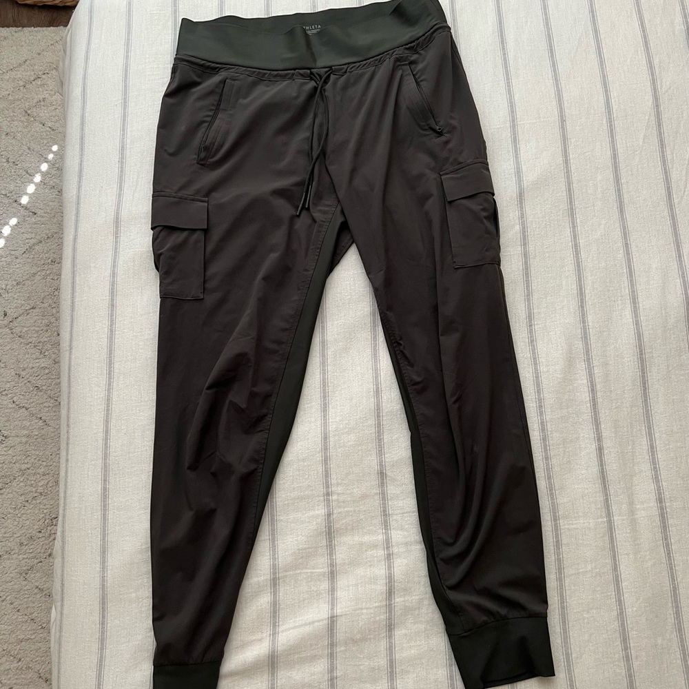 Athleta Olive Green Cargo Joggers - Picture 2 of 4